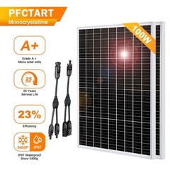 200W 12V Watt Mono Solar Panel kit with Y Branch Connector for RV Caravan Boats