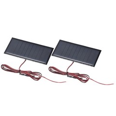 2Pcs 5V 0.55W 100mA Mini Solar Panels with Cable, 95 x 45mm