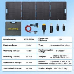 200W Portable Foldable Solar Panel for Emergency Home RV Van Off Grid Camping