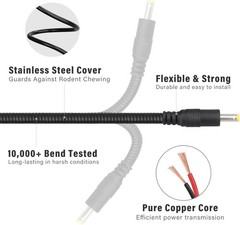 Chewproof Power Cable for Solar Panel Connector, 5.5×2.1 to 4.0×1.7 Male DC P…