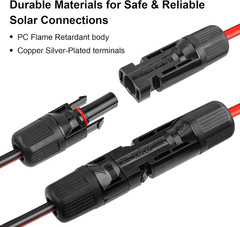 Solar Panel Adapter Cable to Xt60I 15FT – 10AWG Xt60I Female Solar Cable Tinned