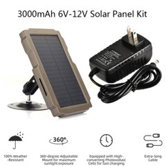3000mAh Trail Game Camera Solar Panel Kit 6V-12V Rechargeable Solar Charger