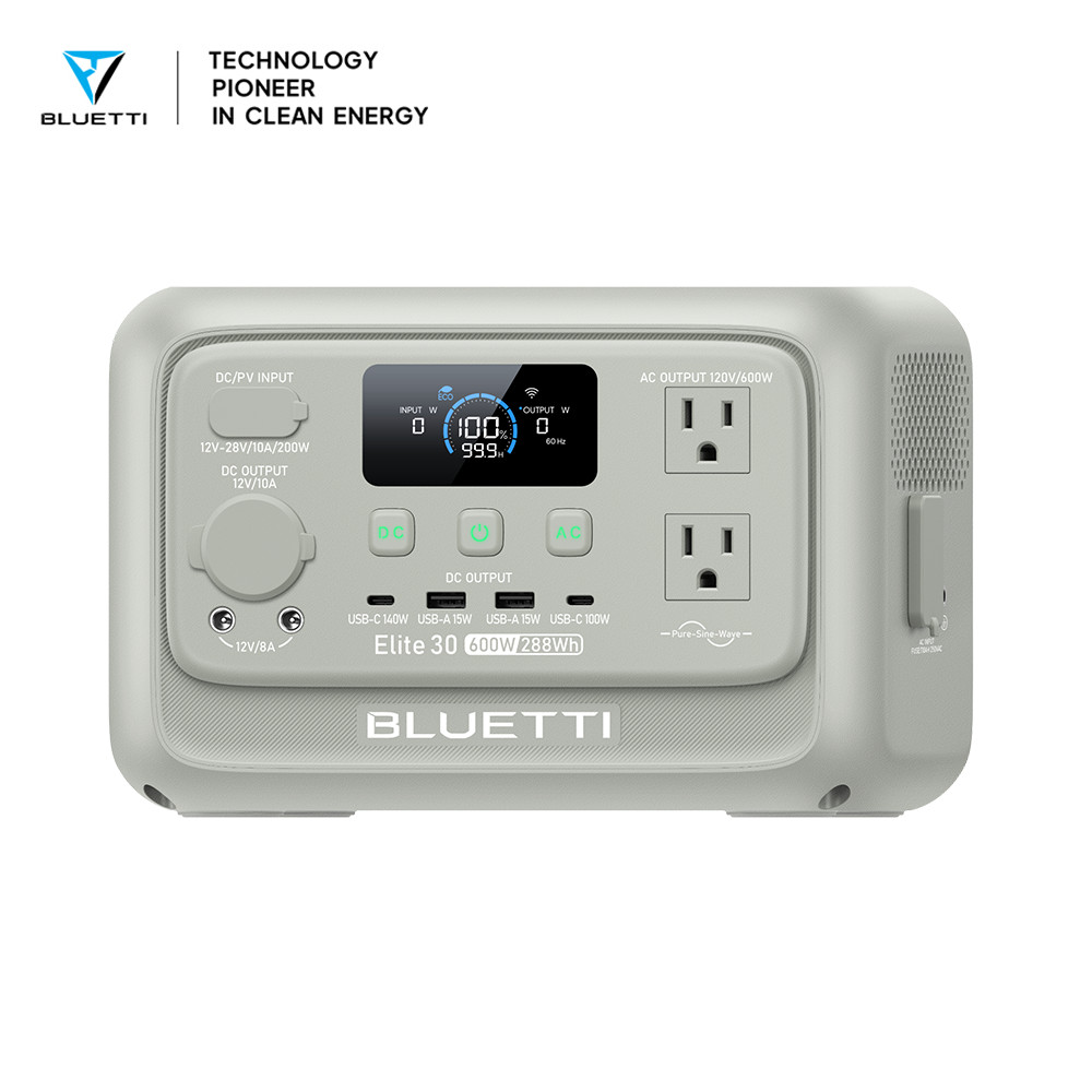 BLUETTI Elite 30 V2 288Wh 600W Portable Power Station Generator for Trip Backup