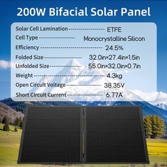 200W Portable Solar Panel ETFE Foldable Solar Charger for Power Station Charging