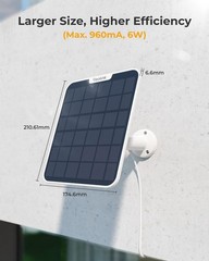 6W Solar Panel for Wireless Battery Cameras with Adjustable Mount & 4M Cable