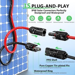 30FT Solar to XT60i Charging Adapter Cable – Weatherproof & Corrosion Resistant