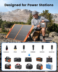 100W Portable Solar Panel for Power Station, 23.5% High Efficiency Foldable Sola