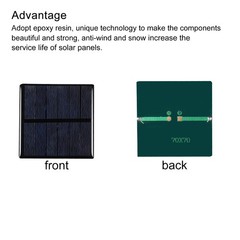 Mini Solar Cell Panel 3V 210mA 0.63W 70mm x 70mm 2pcs
