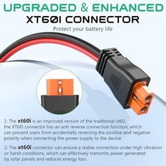 XT60i Solar Charging Cable 10AWG 15FT Extension Cord Solar Panel to Portable