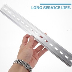 3Pcs Slotted Stainless Steel Din Rail for Industry Aluminum Material Silver