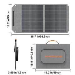 Mhpowos 100W Portable Solar Panel Solar IP65 For small Power Station RV Camping
