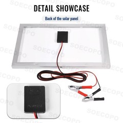 100W 18V Portable Solar Panel 12V Car RV Boat Battery Charger Clips
