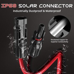 10FT 10AWG XT60 Solar Charging Cable, GIBBAB Solar Panel Connector to XT60 Ex…