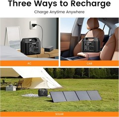 256Wh Solar Generator 80000mAh LiFePO4