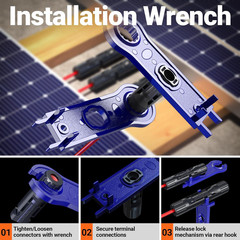 Solar Crimper Tool Kit with MC4 Connectors Wrench for 13-9 AWG 2.5-6mm² Cable