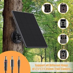 Solar Panel Trail Camera 6000mAh Rechargeable Waterproof Easy Install 6V 9V 12V