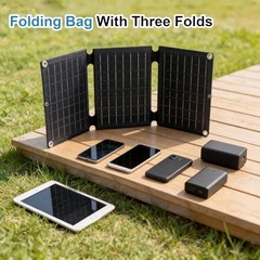 Portable Foldable Solar Panel, 3-Fold Solar Charger with USB QC3.0 & DC 20W