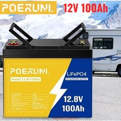 12V 100Ah LiFePO4 Lithium Battery for Deep Cycle RV Marine Off-Grid Mobility car