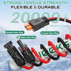 XT60i Solar Charging Cable 10AWG 15FT Extension Cord Solar Panel to Portable