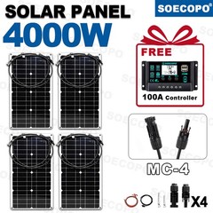 4 x 40W High-Efficiency PV Panels + 30A-100A Intelligent Controller for RV/Home