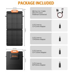 100W Solar Panel, 21.5V Portable Foldable Solar Panel 24% High Efficiency wit…