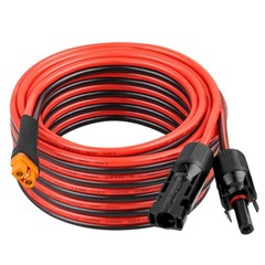 25FT XT60i Solar Panel Adapter Cable – 10AWG Tinned Copper Extension Wire for Po