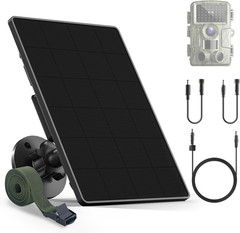 6W Trail Camera Solar Panel Charger 6000mAh IP65 Waterproof DC Connector Kit
