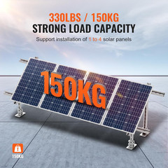 2-Set Solar Panel Mounting Brackets, 30°-60° Adjustable Multi-Piece Brackets for