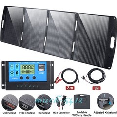 100W 200W Mono Solar Panel Kit 12V Battery Charging Power RV Home Off-Grid Boat