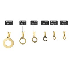 150PCS Ring Type Cable Wire Connector Gold Plated Copper Crimp Terminal Set
