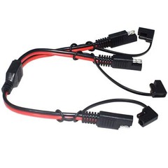SAE Power Y Splitter Cable 14AWG 1-to-2 SAE Extension with Protective Cover