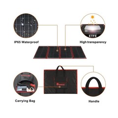 DOKIO 220w 18v Portable Foldable Solar Panel Kit (29x21inch,11.7lb) Solar Cha…
