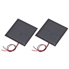2 Pcs 5.5V 0.44W 70mA Mini Solar Panels with 2 Cable, 60mm x 60mm