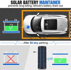 30W Solar Panel 12V Trickle Charger Battery Kit Maintainer Boat Car RV US