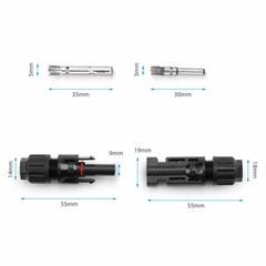 10 Pair Male Female M/F Wire Cable Connector Solar Panel Adapter 30A Waterproof