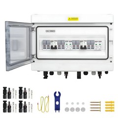 4 in 2 Out Solar PV Combiner Box 40A DC 500V DC IP65 4 String Input 20A PV Fuses