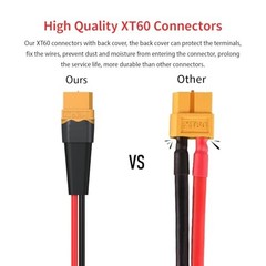 XT60 to O Ring Terminal Cable Connector Cable 2FT 12AWG XT60 Female to O Ring