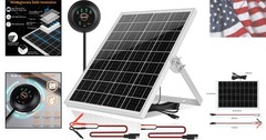 Solar Panel Kit 25W 12V Solar Battery Trickle Charger Maintainer, Built-in Wa…