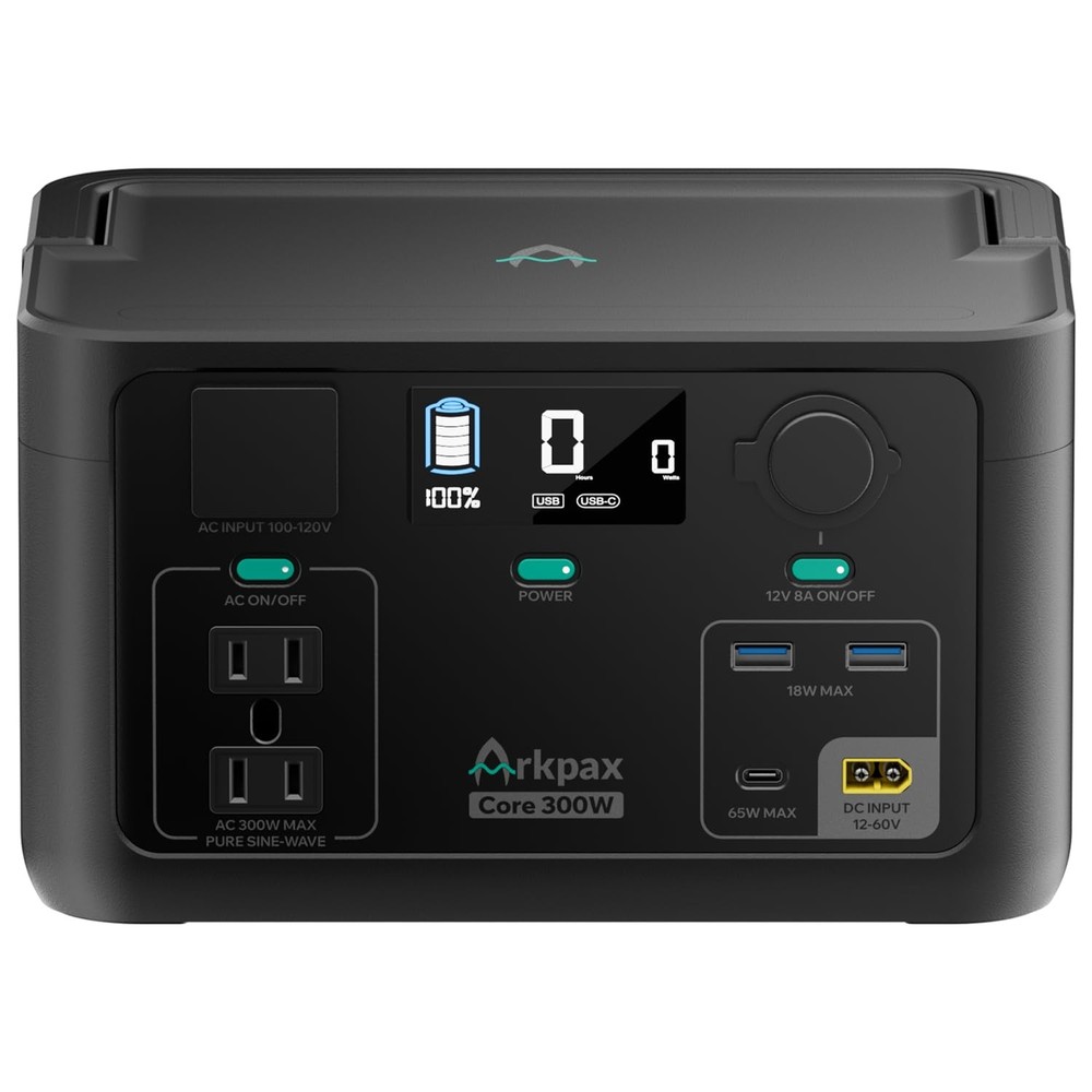 Portable Power Station 300W, 600W Peak Backup LiFePO4 192Wh Solar Generator w…