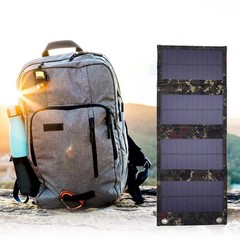 Portable USB Solar Panel Folding Power Bank Outdoor Camping Hiking Phone Charger