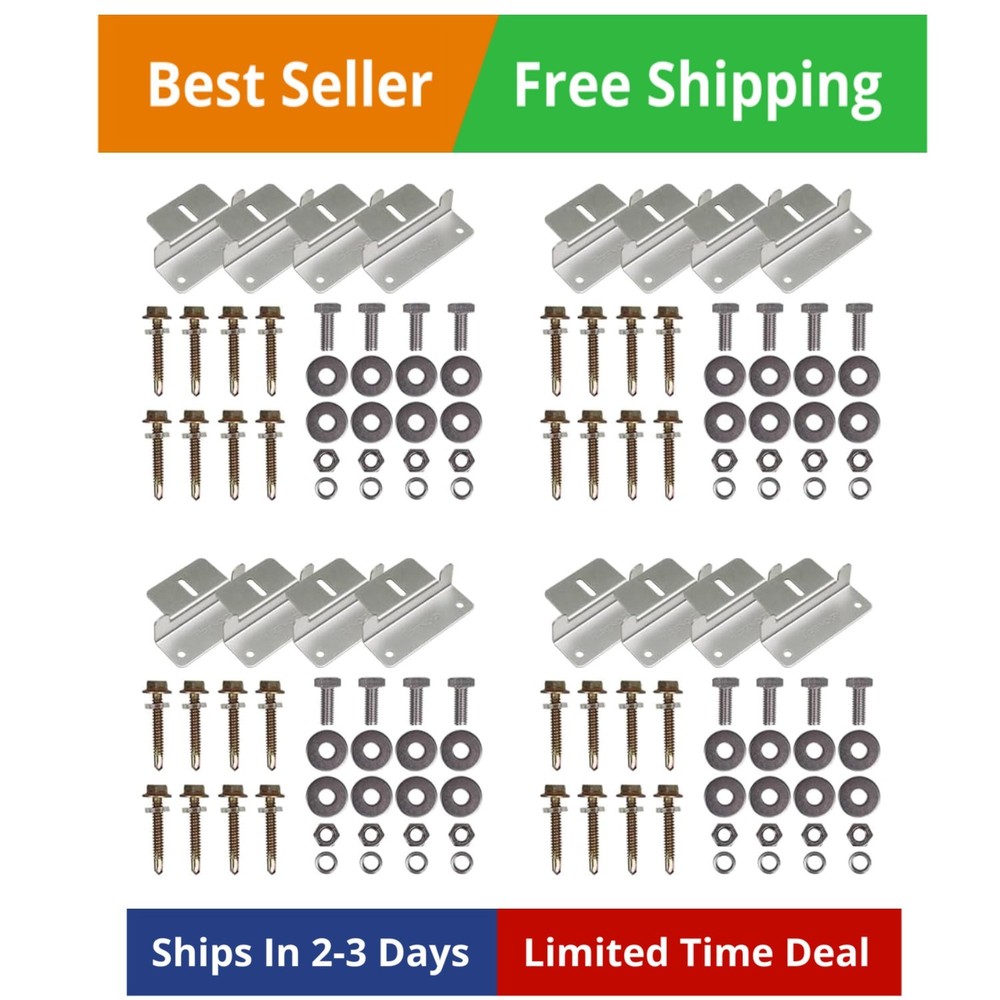 4 Sets of Solar Panel Mounting Z Brackets Lightweight Aluminum Corrosion-Free…
