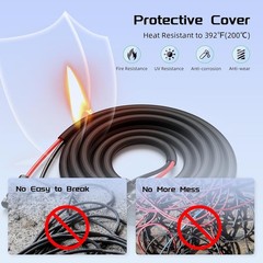 15FT Twin Wire Solar Panel Extension Cable 10 Gauge PV Wire with IP68 Female &