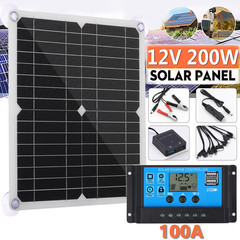 200 Watts Solar Panel Kit 100A 12V Battery Charger with Controller Caravan Boat
