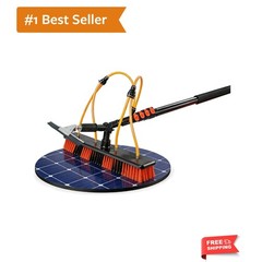 2-in-1 Solar Panel Cleaning Brush Kit with Squeegee, 15FT Water Fed Pole, 21….
