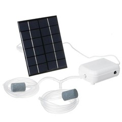 Solar Oxygen Pump for Fish Ponds and Tanks 2W 6V with Air Stones and Tubing