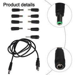 USB to DC Charging Cable Featuring Compact Design and Multiple Adapters