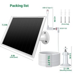 2 Pack Solar Panel for Ring Camera/Wyze Cameras, 8W Solar Charger Compatible …