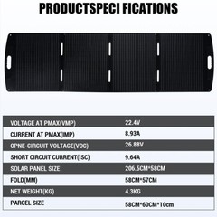 200W Lightweight Portable Solar Suitcase Foldable Solar Panel for Power Station