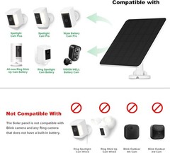 Adjustable 5W Solar Panel for Ring Cameras – Long Cable & Weatherproof Design
