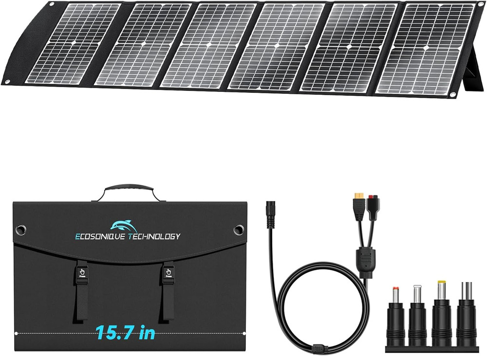 100W Portable Solar Panel Extremely Lightweight Compact Foldable with USB QC3.0,
